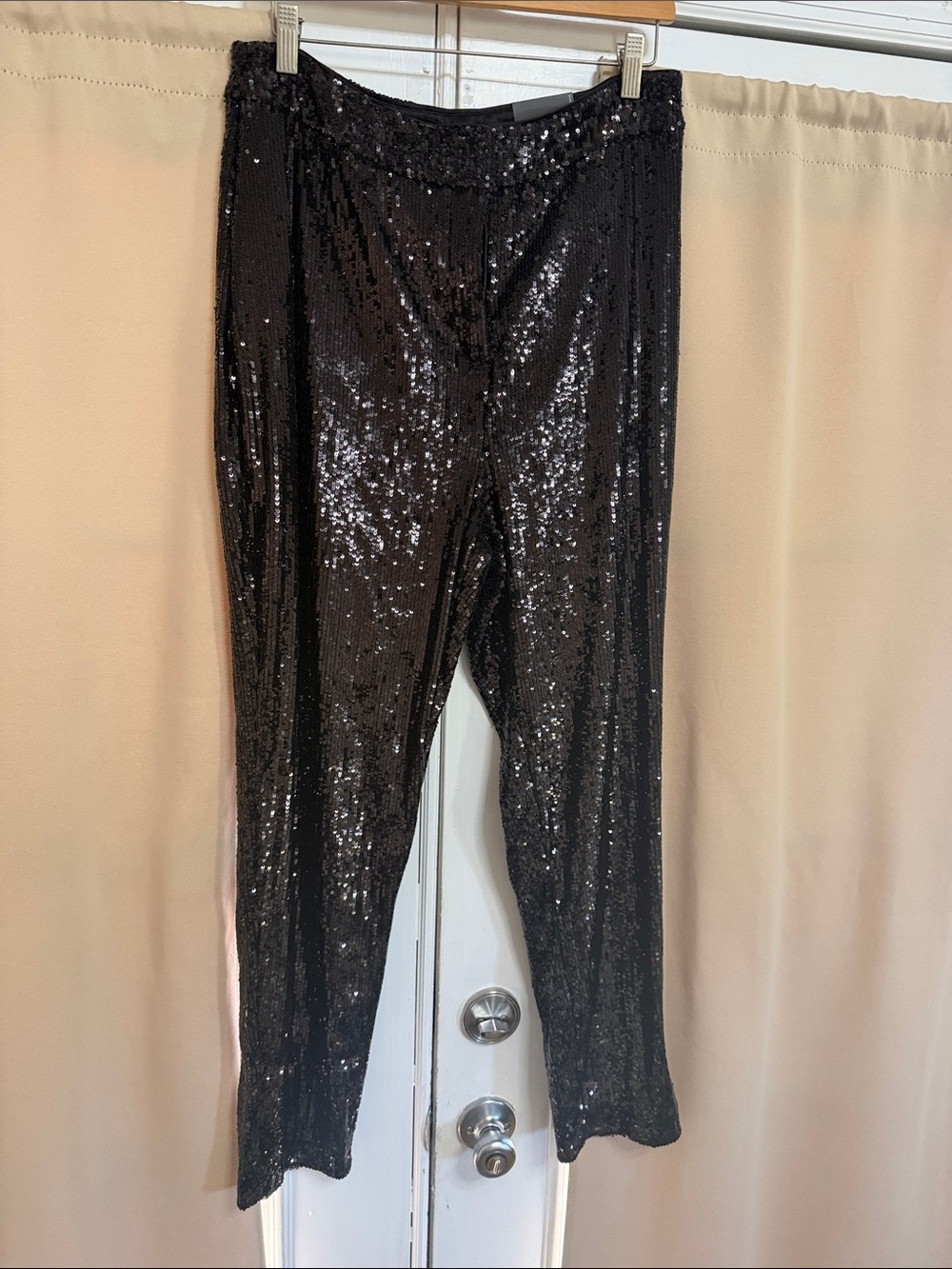 Express Black Sequin Cropped Pants